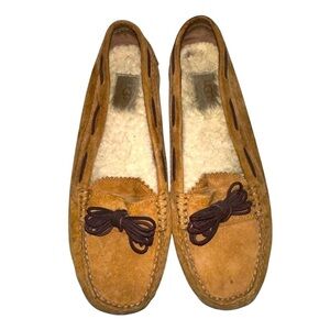 UGG Suede Driving Meena Moccasin Flat Shoes - Size 10